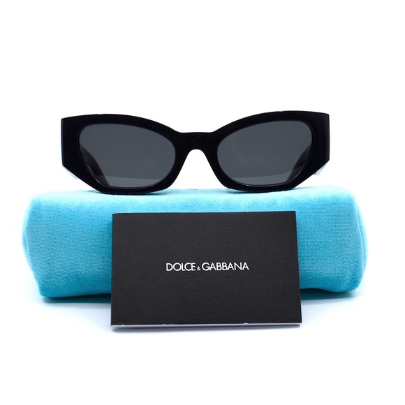DOLCE&GABBANA DG6186 BLACK DARK GREY LENS AUTHENTIC SUNGLASSES - Picture 10 of 14